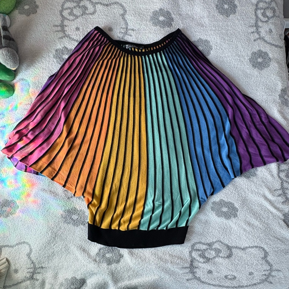 Women’s rainbow multi color batwing sweater